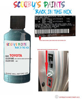 toyota corolla med greyish green graphite code location sticker 6n1 touch up paint 1992 2002