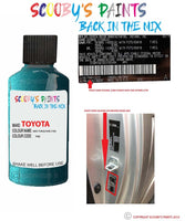 toyota supra med turquoise code location sticker 749 touch up paint 1992 1998