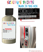 toyota corolla olive green code location sticker 261 touch up paint 2002 2005