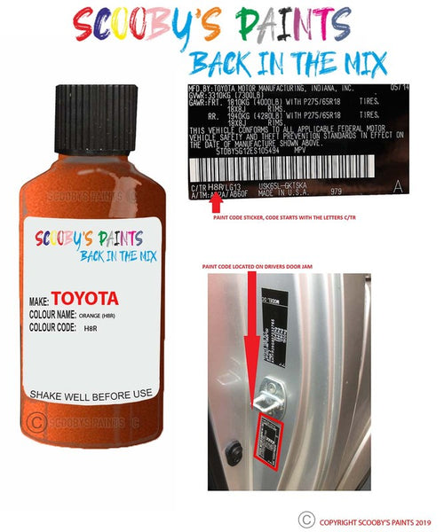 H8r Color Code Paint For Toyota Gt86 Orange Code H8R Touch Up Paint Scratch Stone Chi ...