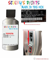 toyota supra quick silver code location sticker 1b9 touch up paint 1998 2002