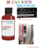 toyota corolla red code location sticker 3f4 touch up paint 1990 1991