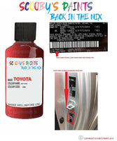 toyota yaris red code location sticker 3n8 touch up paint 1999 2018