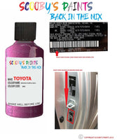 toyota camry reddish purple code location sticker 9ac touch up paint 2005 2019