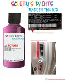 toyota camry reddish purple code location sticker 9ac touch up paint 2005 2019
