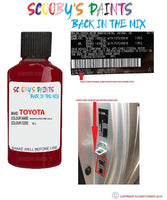 toyota celica renaissance red code location sticker 3l2 touch up paint 1993 2002
