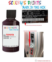toyota corolla rich burgundy code location sticker 3cc touch up paint 1994 2000