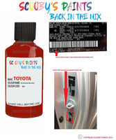 toyota corolla rio rouge red code location sticker mx touch up paint 1990 1993