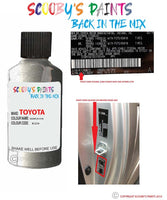 toyota supra silver code location sticker a1214 touch up paint 1998 1999