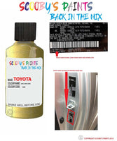 toyota corolla sub lime code location sticker 589 touch up paint 2002 2003