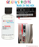 toyota corolla super white code location sticker 50 touch up paint 1990 2008