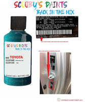 toyota corolla turquoise code location sticker 769 touch up paint 2000 2005