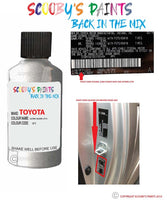 toyota corolla ultra silver code location sticker 1f7 touch up paint 2001 2020