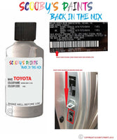 toyota corolla warm grey code location sticker 1a5 touch up paint 1995 2000