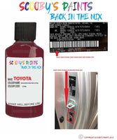 toyota corolla washingtong red code location sticker 5740 touch up paint 1999 1999