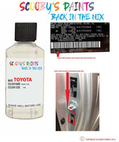 toyota liteace white code location sticker 1t9 touch up paint 1990 1992