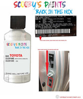 toyota yaris white crystal shine code location sticker 70 touch up paint 2002 2020