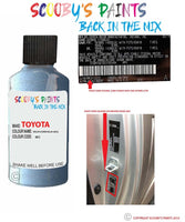 toyota avensis verso wildflower blue code location sticker 8k2 touch up paint 1994 2008