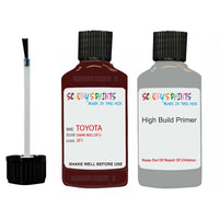 toyota corolla dark red code location sticker 3f1 touch up paint 1990 2001