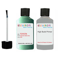 toyota corolla meadow green code location sticker 6p6 touch up paint 1996 2003