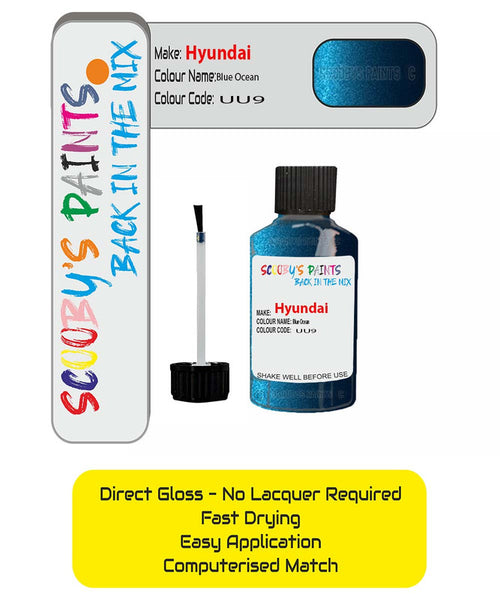 Color Uu9 Paint For Hyundai Veloster Blue Ocean Uu9 Car Touch Up Paint Scratch R ...