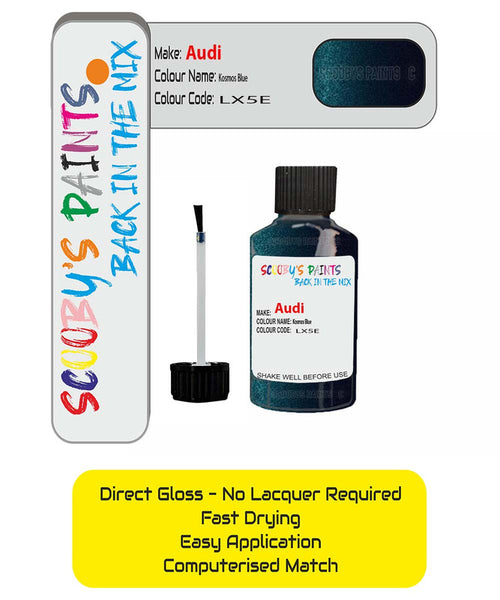 Myldan Audi Cosmos Blue LX5E Touch Up Paint Pen - 20ml With Brush & Needle For Car Chip Repair