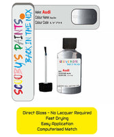 Paint For Audi A2 Akoya Silver Code Ly7H Touch Up Paint Scratch Stone Chip Kit