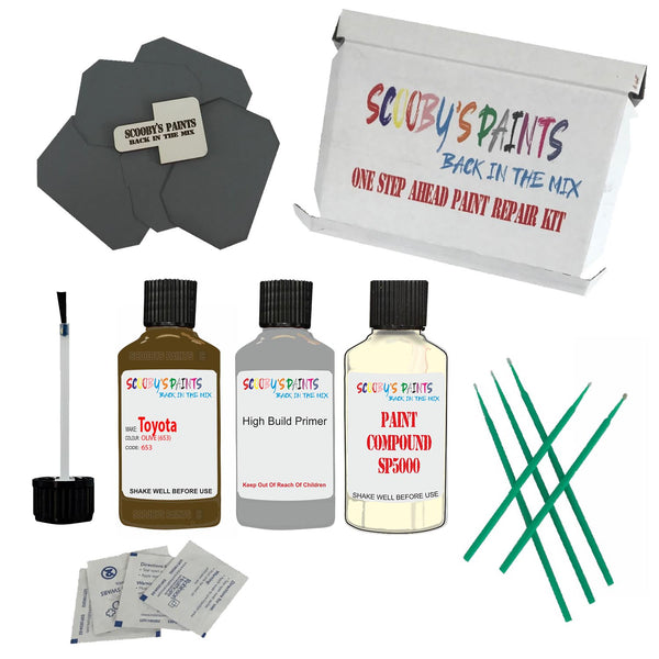 Paint For TOYOTA OLIVE Code: 653 Touch Up Paint Detailing Scratch Repair Kit