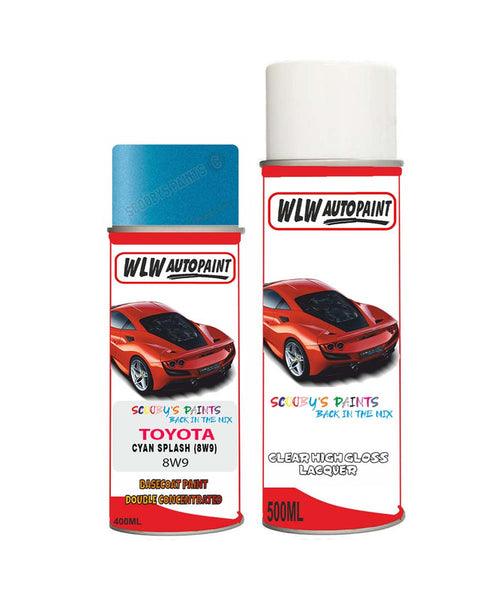 toyota corolla cyan splash 8w9 aerosol spray paint and lacquer 2014 2020Body repair basecoat dent colour