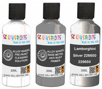 fix alloy wheel rims paint primer filler Lamborghini Silver 226650 Silver-Grey