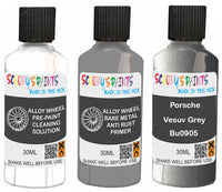 fix alloy wheel rims paint primer filler Porsche Vesuv Grey Silver-Grey