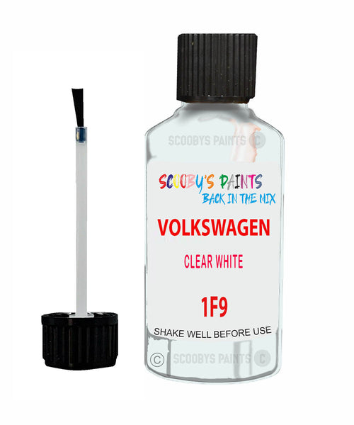 Paint For VOLKSWAGEN Caddy CLEAR WHITE White 1F9 Touch Up Scratch Stone Chip Kit