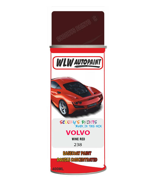 Aerosol Spray Paint For Volvo S40/V40 Wine Red Colour Code 238
