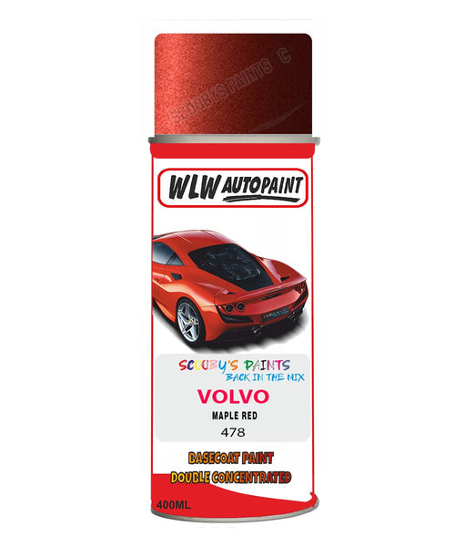 Aerosol Spray Paint For Volvo C30 Maple Red Colour Code 478