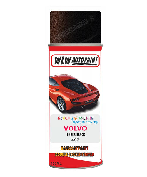 Aerosol Spray Paint For Volvo S60L Ember Black Colour Code 487