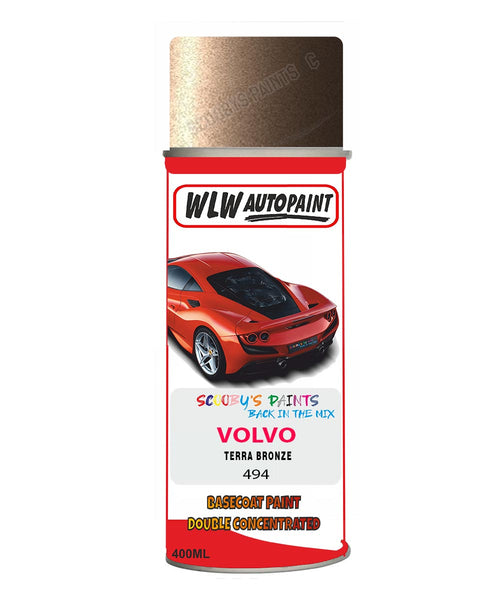 Aerosol Spray Paint For Volvo C30 Terra Bronze Colour Code 494