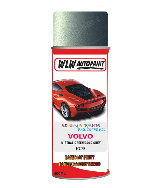 Aerosol Spray Paint For Volvo S80 Mistral Green/Gold Grey Colour Code Pc9