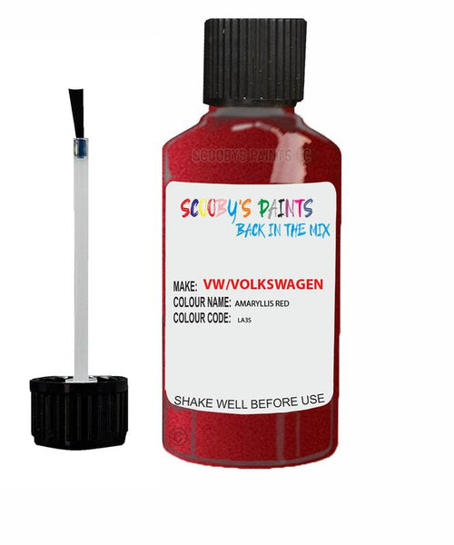volkswagen golf amaryllis red code la3s touch up paint 2009 2012 Scratch Stone Chip Repair 
