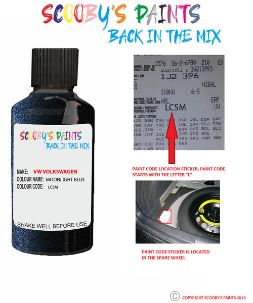 Paint For VOLKSWAGEN ID.4 MOONLIGHT BLUE Blue LC5M Touch Up Scratch St ...