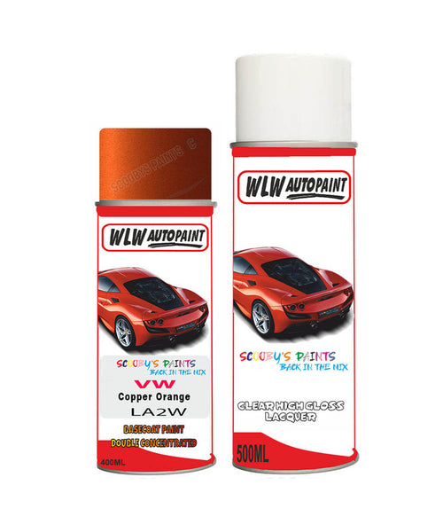 volkswagen polo copper orange aerosol spray car paint clear lacquer la2wBody repair basecoat dent colour