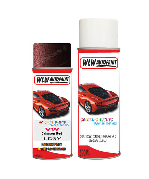 volkswagen sharan crimson red aerosol spray car paint clear lacquer ld3yBody repair basecoat dent colour