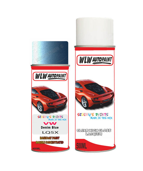 volkswagen polo denim blue aerosol spray car paint clear lacquer lq5xBody repair basecoat dent colour