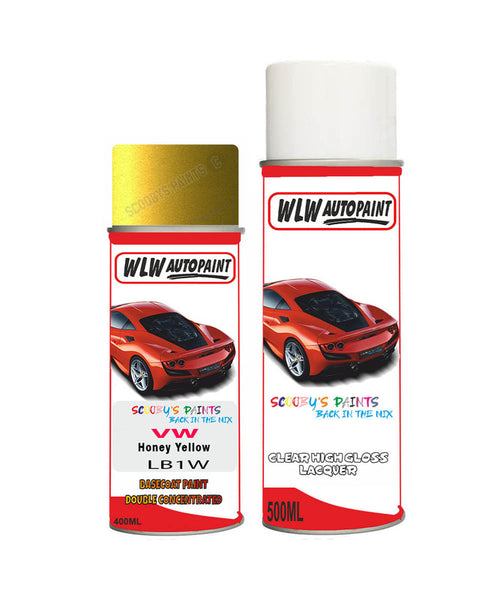 volkswagen polo honey yellow aerosol spray car paint clear lacquer lb1wBody repair basecoat dent colour
