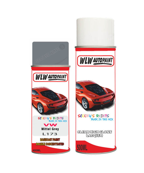 volkswagen touran mittel grey aerosol spray car paint clear lacquer l173Body repair basecoat dent colour