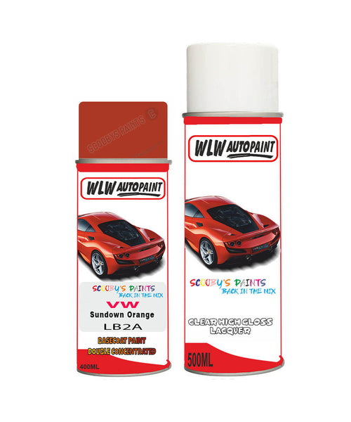 volkswagen caddy sundown orange aerosol spray car paint clear lacquer lb2aBody repair basecoat dent colour