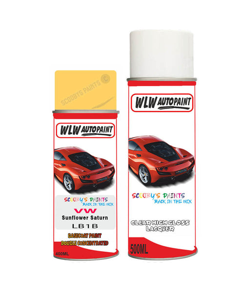 volkswagen polo sunflower saturn yellow aerosol spray car paint clear lacquer lb1bBody repair basecoat dent colour