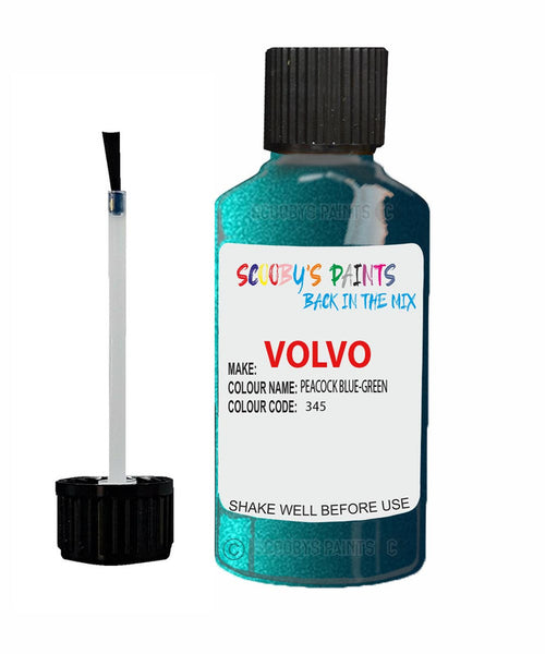 Paint For Volvo V40 Peacock Blue-Green Code 345 Touch Up Scratch Repair Paint