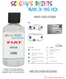 Paint For Fiat/Lancia Ducato Van Bianco Code 549B Car Touch Up Paint