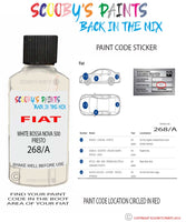 Paint For Fiat/Lancia 500 Collezione Bianco Bossa Nova Presto Code 268 A Touch Up Paint