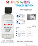 Paint For Fiat/Lancia 500 Bianco Divino Zenit Ghiaccio Gelato Code 296 A Touch Up Paint